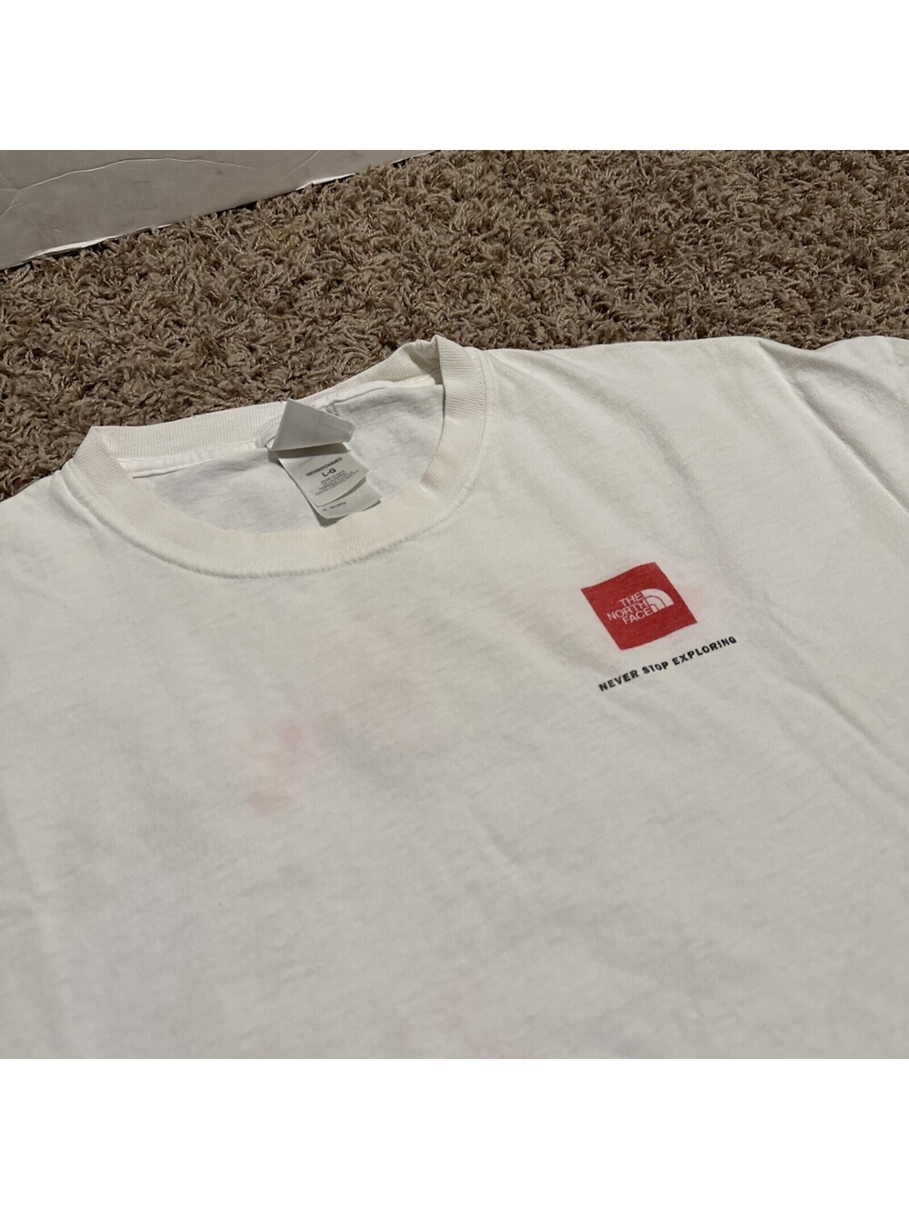 VINTAGE North Face T Shirt Large White Climbing Graphic Tee Kangshung Everest - Picture 3 of 16